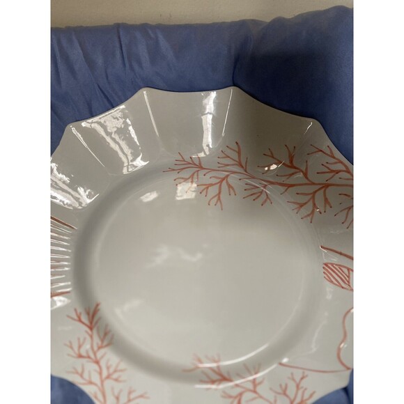Vintage Zanolli Hand Painted  Bot Fish Platter Made in Italy 15" White Coral - Picture 4 of 10